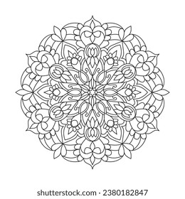 Kreativität Mandala der Färbung von Buchseiten oder Papierschneiden für Kinder. Leichte Mandala Farbbuchseiten für Erwachsene zum Entspannen, Erfahrungen und Hilfe. Resistente Vektordatei.