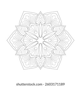 Creativity Mandala of Coloring Book Page. Easy Mandala Coloring Book Pages for Adults to Relax, Experiences Give Relief. Resizeable Vector File