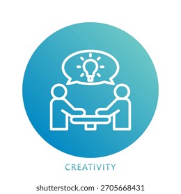 Ícone de mini ilustração de criatividade. Use Para Conceitos Modernos, Impressão, Ui, Kit Ux, Desenvolvimento De Web E Aplicativos. Vetor Relacionado Ao Financiamento De Negócios, Gestão E Muito Mais
