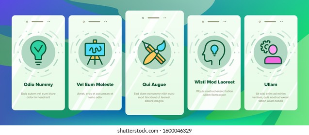Creativity Onboarding Mobile App Page Screen Vector