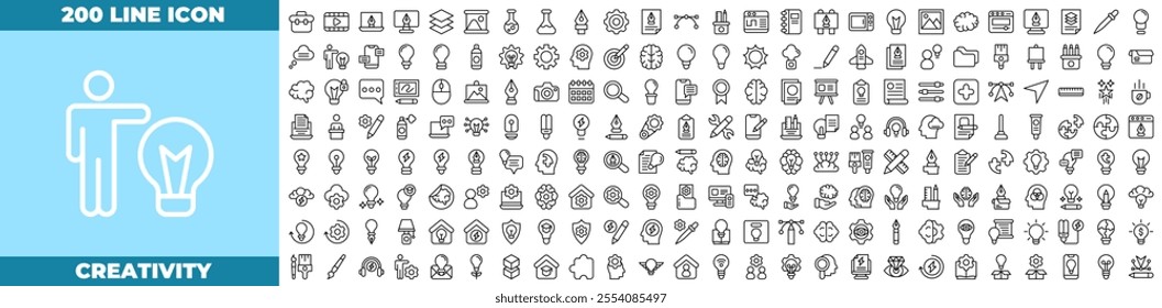Creativity Outline Editable Icons set