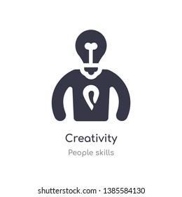 creativity outline icon. isolated line vector illustration from people skills collection. editable thin stroke creativity icon on white background