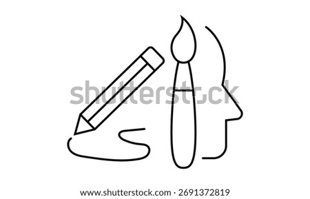 Creativity outline icon isolated on transparent background. EPS 10