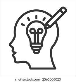 Creativity Outline Icon Vector Illustration