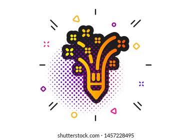 Creativity pencil sign. Halftone circles pattern. Inspiration icon. Graphic art symbol. Classic flat inspiration icon. Vector