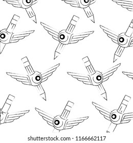 creativity pencil wing eye background pattern