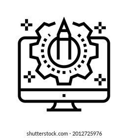 creativity process ugc line icon vector. creativity process ugc sign. isolated contour symbol black illustration