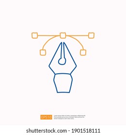 creativity related doodle icon concept with curve and pen tools symbol. Creative design, idea, Inspiration, drawing, brainstorming, startup and think stroke line vector illustration
