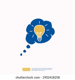 concepto de icono de doodle relacionado con la creatividad con símbolo de lámpara de bombilla. Diseño creativo, dibujo, idea, inspiración, lluvia de ideas, creación y reflexión de ilustraciones vectoriales