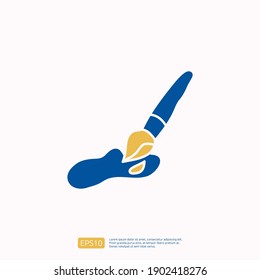 creativity related doodle icon concept with drawing brush symbol. Creative design, idea, Inspiration, brainstorming, startup and think vector illustration