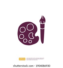 creativity related doodle icon concept with drawing brush palette symbol. Creative design, idea, Inspiration, brainstorming, startup and think vector illustration