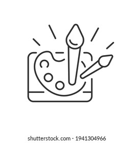Creatividad simple línea de arte icono para web o aplicaciones. Ilustración vectorial aislada. Símbolo de creatividad sobre fondo blanco.