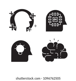 creativity and smart thinking icons set