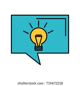 creativity speak bubble and idea bulb light