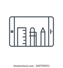 Creativity tablet icon suitable for info graphics, websites and print media and  interfaces. Line vector icon.