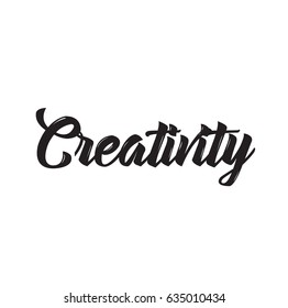 Creativity Text Design Vector Calligraphy Typography Stock Vector ...