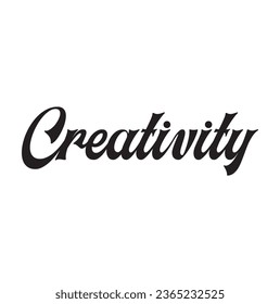 creativity text on white background.