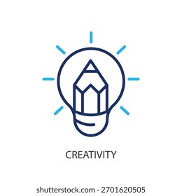 Kreativität dünne Linie Symbole. Original Vektorgrafik.