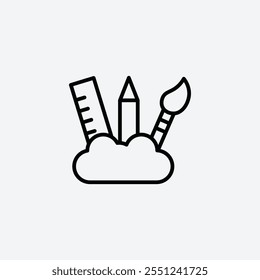 Creativity thin liner icon isolated.