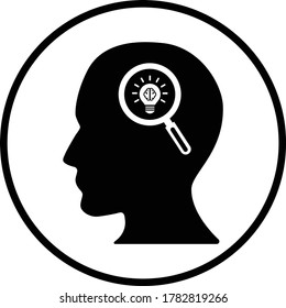 Creatividad, Icono de pensamiento / color negro