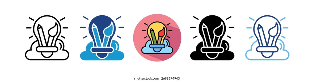 Creativity Tools Icon Multiple Vector Illustration