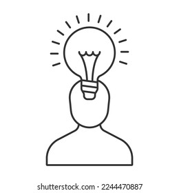 Kreativität, Vektorsymbol. Zeilenzeichen für mobiles Konzept und Webdesign. Symbol, Logo-Abbildung. Vektorgrafik