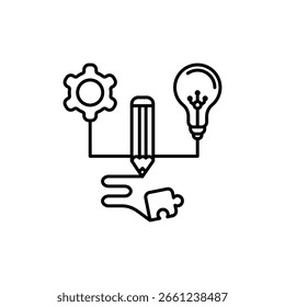 Ícone de vetor de criatividade para design da Web isolado no plano de fundo branco