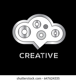 Creativity vector logo design. Speech bubble illustration