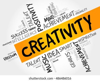 Creativity Word Cloud Concept Presentation Background Stock Vector ...