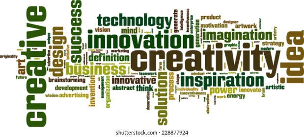 Creativity word cloud concept. Vector illustration