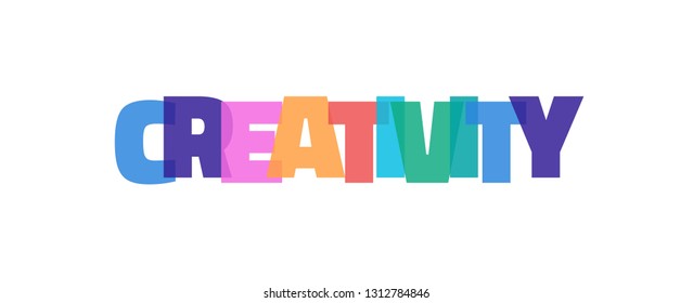 Creativity word concept. "Creativity" on white background. Use for cover, banner, blog. 