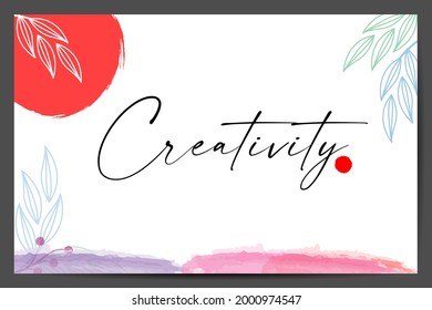 Creativity word text typography design logo icon in white background, usable design for decoration, wallpaper, self motivation design illustration