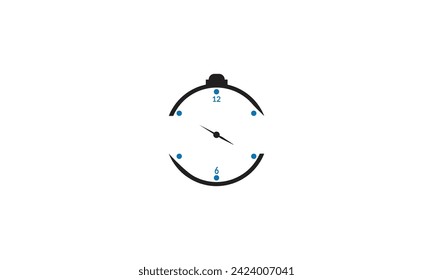 Creativve modern Clock Time Icon on background. vector illustration