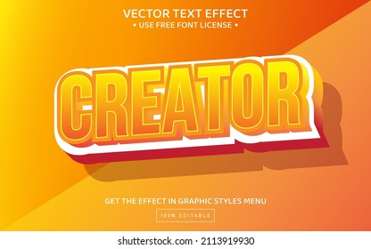 Creator 3D editable text effect template