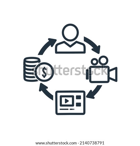 creator content icon in trendy flat style isolated on white background. creative content symbol for web and mobile apps. Vector illustration