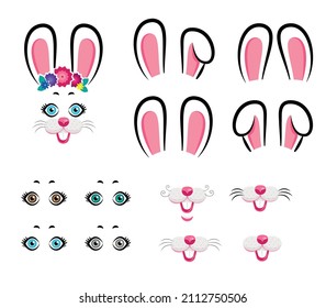 Creator of the Easter bunny face. The creator of the Easter bunny. cartoon vector illustration