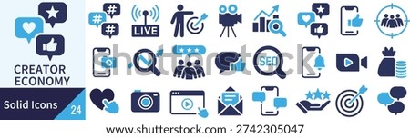 creator economy solid icon set influencer digital content vector collection

🏷 tags