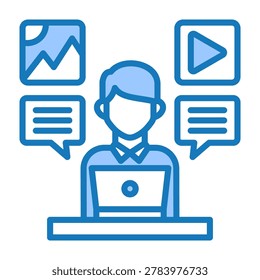 Creator Icon Blue Dualtone Design Vector Illustration