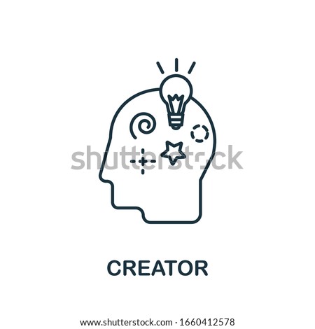 Creator icon from crowdfunding collection. Simple line Creator icon for templates, web design and infographics