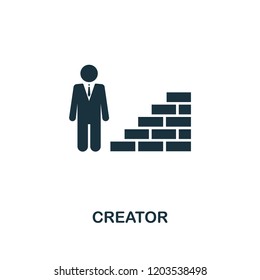 Creator icon. Premium style design from crowdfunding collection. UX and UI. Pixel perfect creator icon. For web design, apps, software, printing usage.