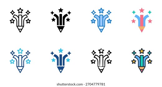 Creator icon set multiple style collection 
