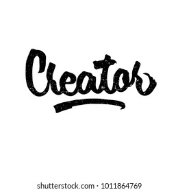 Creator Ink Hand Lettering Modern Brush Stock Vector (Royalty Free ...