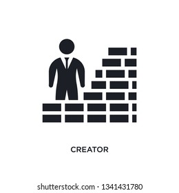 creator isolated icon. simple element illustration from crowdfunding concept icons. creator editable logo sign symbol design on white background. can be use for web and mobile