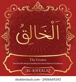 The Creator.
The One Who Brings Everything from Non-Existence
to Existence.