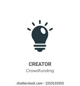 Creator vector icon on white background. Flat vector creator icon symbol sign from modern crowdfunding collection for mobile concept and web apps design.