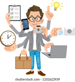 Creator-like men who perform multitasking