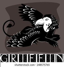 Creature with body of lion,head and wings of eagle