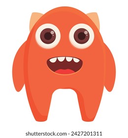 Creature happy monster icon cartoon vector. Child happy card. Mascot element