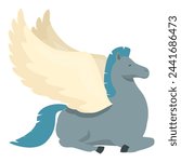 Creature horse icon cartoon vector. Pegasus animal. Greek ancient creature