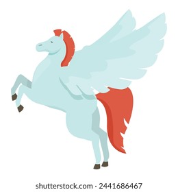 Icono legendario de la criatura vector de dibujos animados. Animal de caballo de cresta. Leyenda unicornio